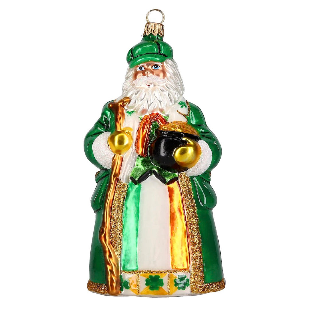 Ireland Santa with Pot of Gold Ornament