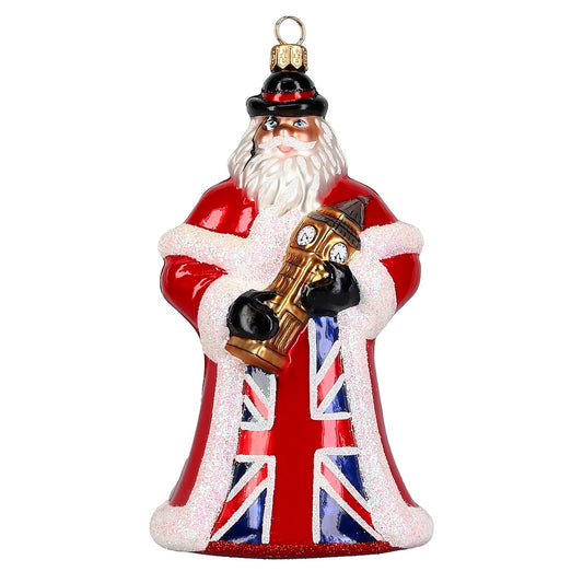 British Santa with Big Ben Ornament