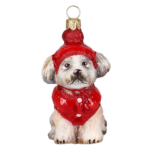 Shih Tzu in Winter Coat & Hat Ornament