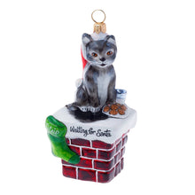 Waiting for Santa Cat Ornament