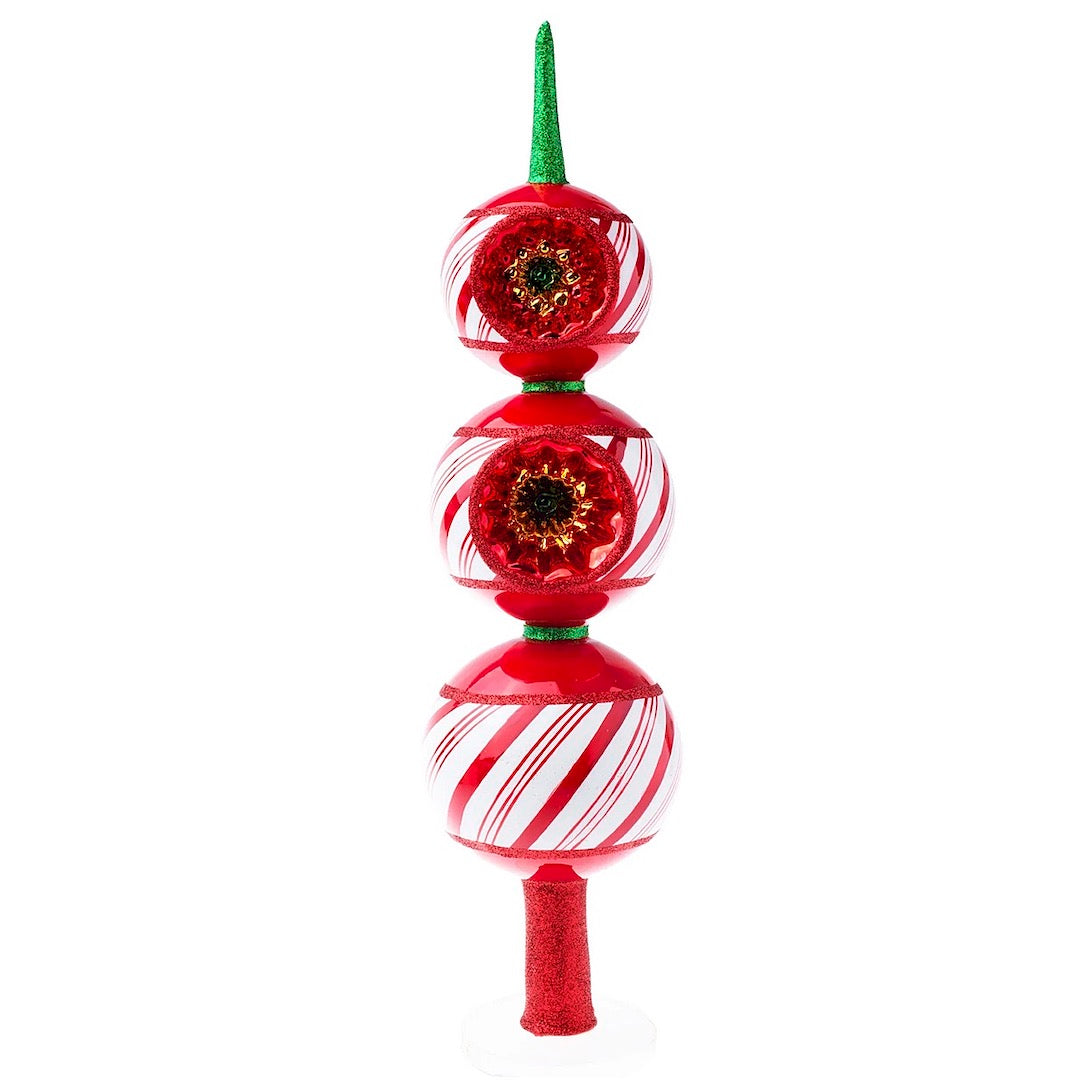 Peppermint Twist Finial Tree Topper