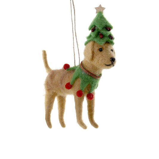 Cody Foster Xmas Tree Hat Felt Dog Ornament