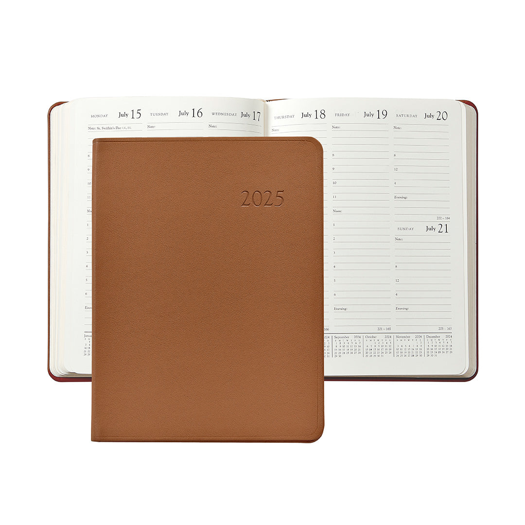 2025 Desk Diary, British Tan