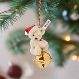 Santa Teddy Bear with Bell Ornament