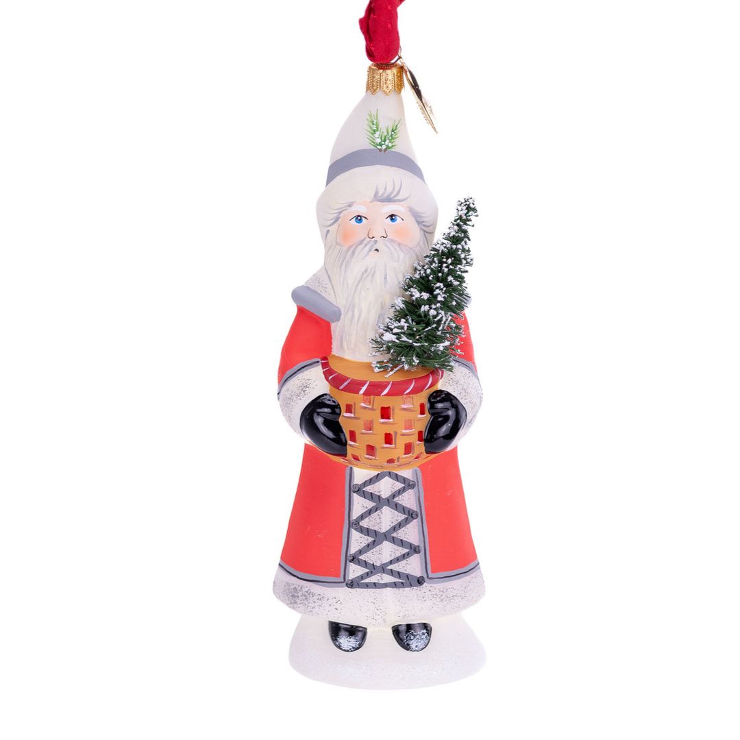 Vaillancourt Santa with Tabletop Tree Ornament