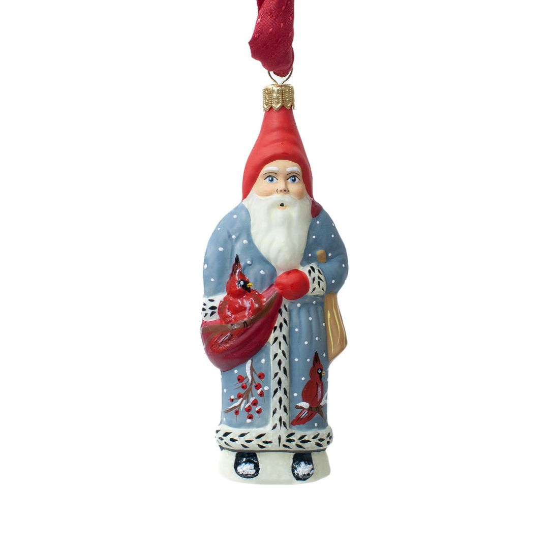 Vaillancourt Cardinal Coat Santa Ornament