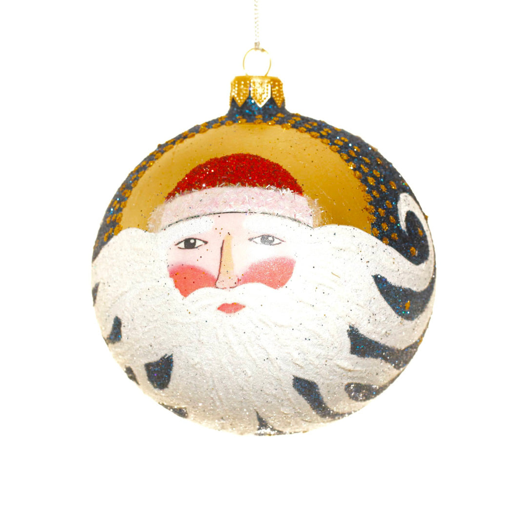 Thomas Glenn Windswept Santa Ball Ornament