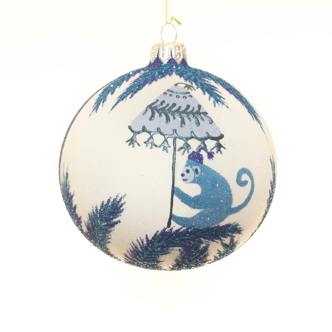 Thomas Glenn Blue Monkey Ball Ornament