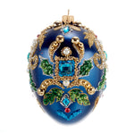 Jeweled Blue Egg Ornament