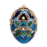 Jeweled Blue Egg Ornament