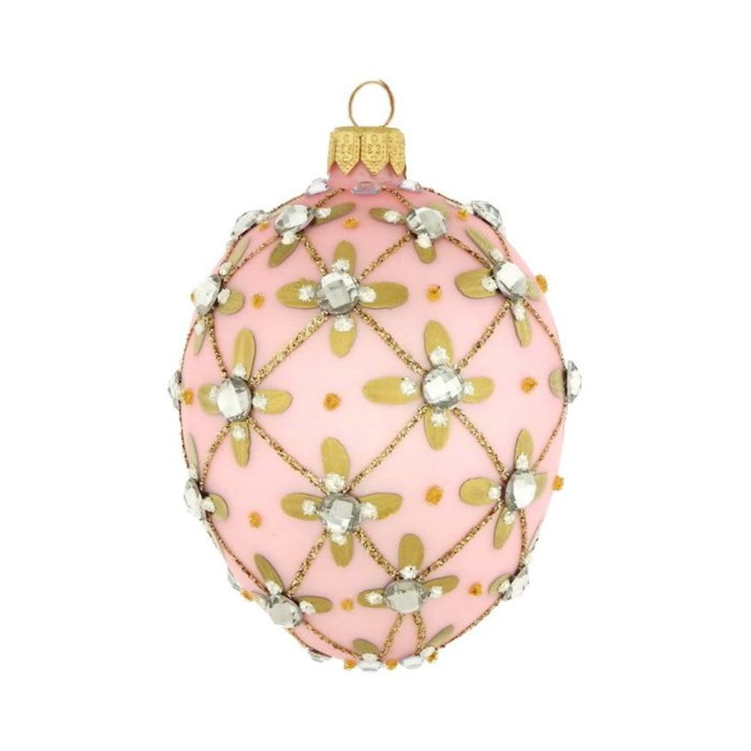 Jeweled Pink Egg Ornament