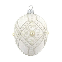 Jeweled White Egg Ornament