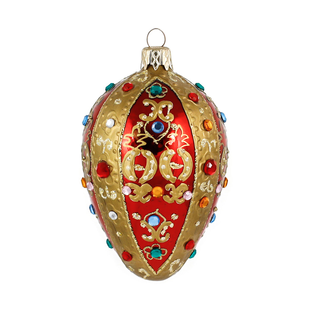 Bejeweled Red Egg Ornament