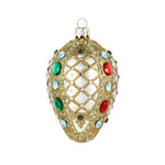 Jeweled Silver Egg Ornament
