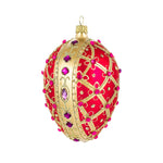 Pink Jeweled Red Egg Ornament