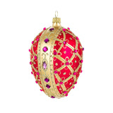 Pink Jeweled Red Egg Ornament