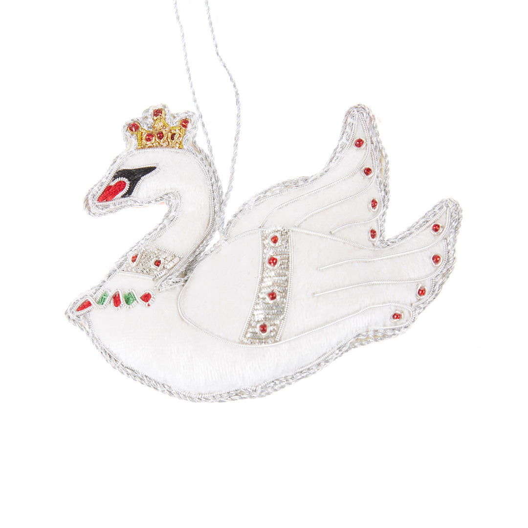 Swan with Crown Ornament