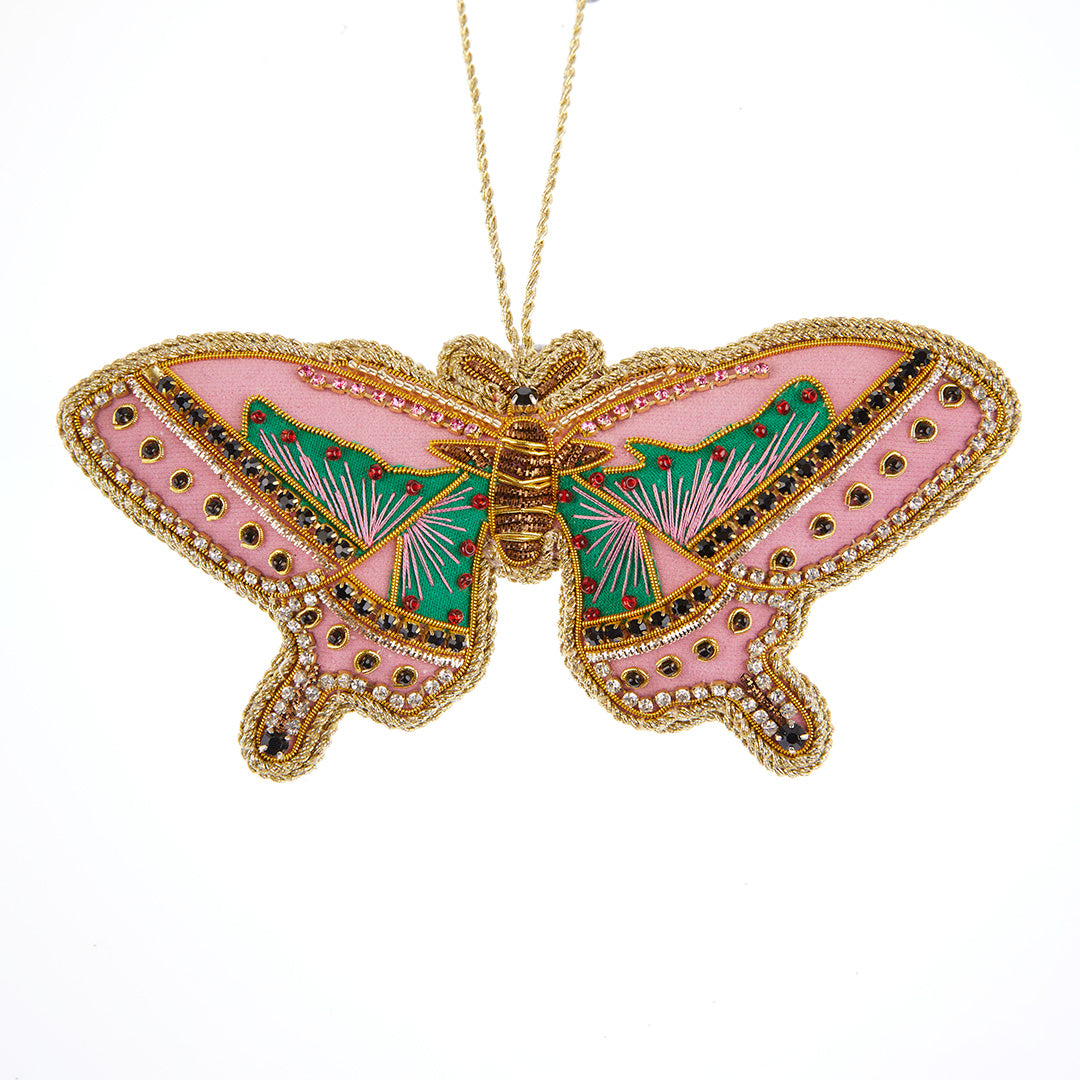 Pink & Green Butterfly Ornament