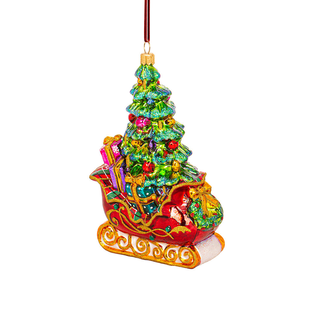 Sleigh with Tree Ornament