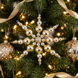 Beaded Champagne Snowflake Ornament