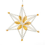 Beaded Silver & Gold Star Ornament