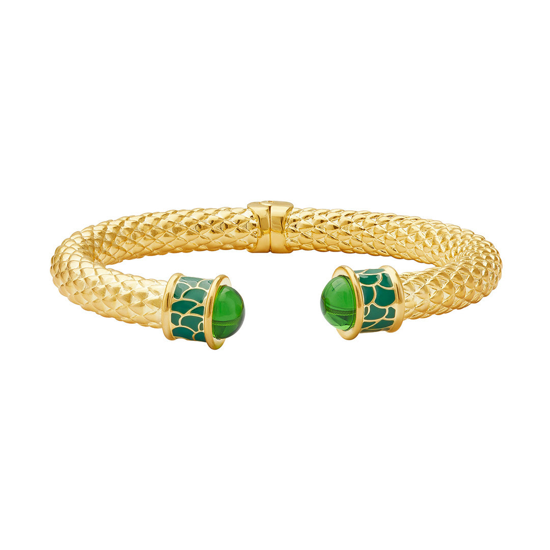 Halcyon Days Minoan Hinged Torque, Emerald Green