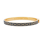 Halcyon Days Chain Enamel Hinged Bangle, Blue