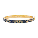 Halcyon Days Chain Enamel Hinged Bangle, Blue
