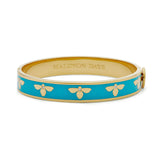 Bee Enamel Hinged Bangle, Turquoise