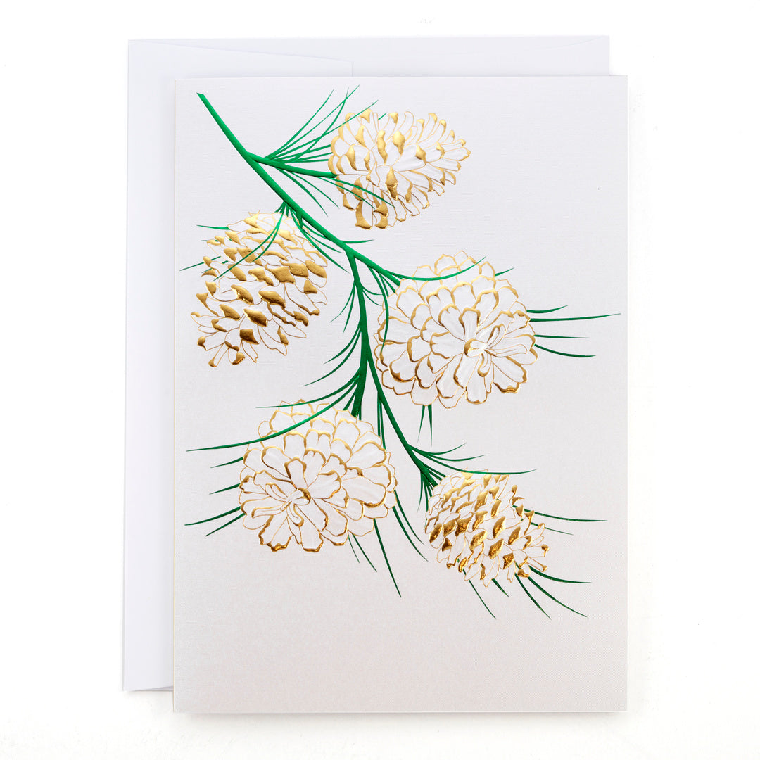 Paula Skene Pine Cone Branch Note Cards, Set of 8