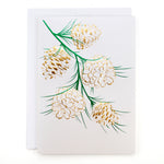 Paula Skene Pine Cone Branch Note Cards, Set of 8