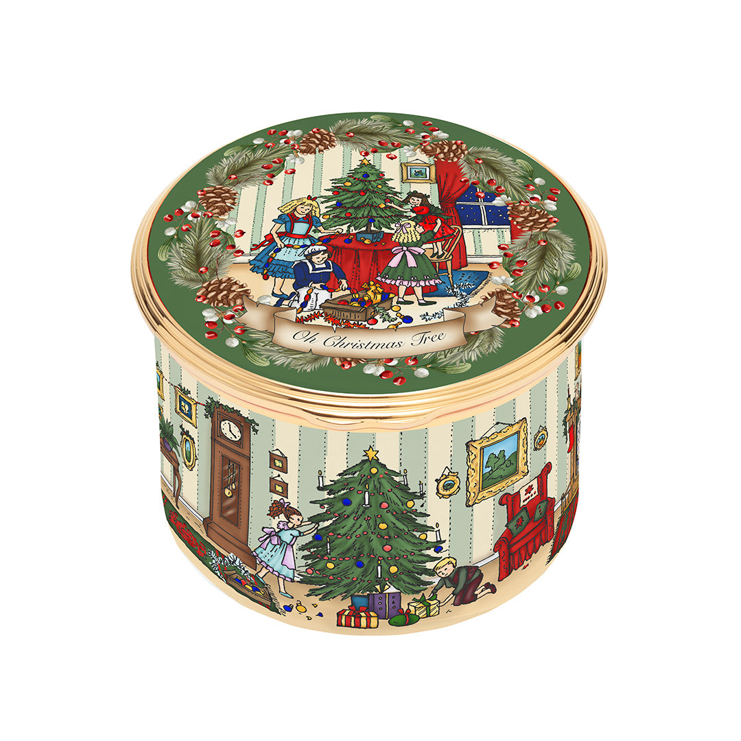 Halcyon Days O Tannenbaum Musical Enamel Box