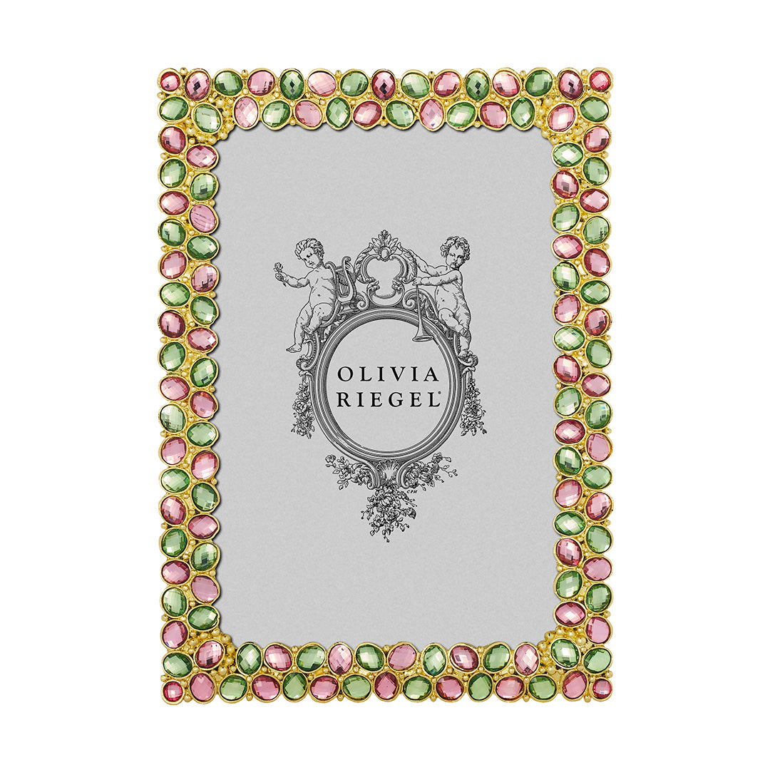 Olivia Riegel Pink & Green Crystal Frame, 4x6