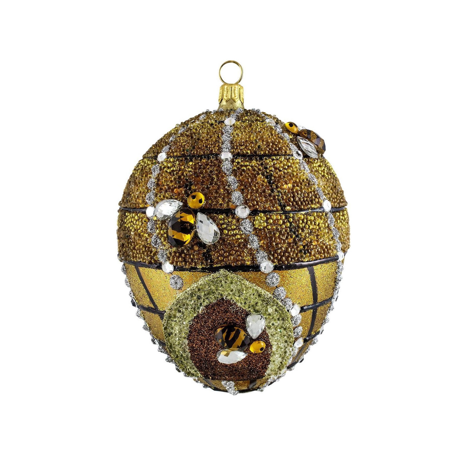 Jeweled Beehive Egg Ornament
