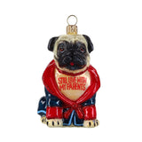 Pug in Bathrobe Ornament