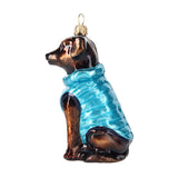 Chocolate Lab in Puffer Vest Ornament