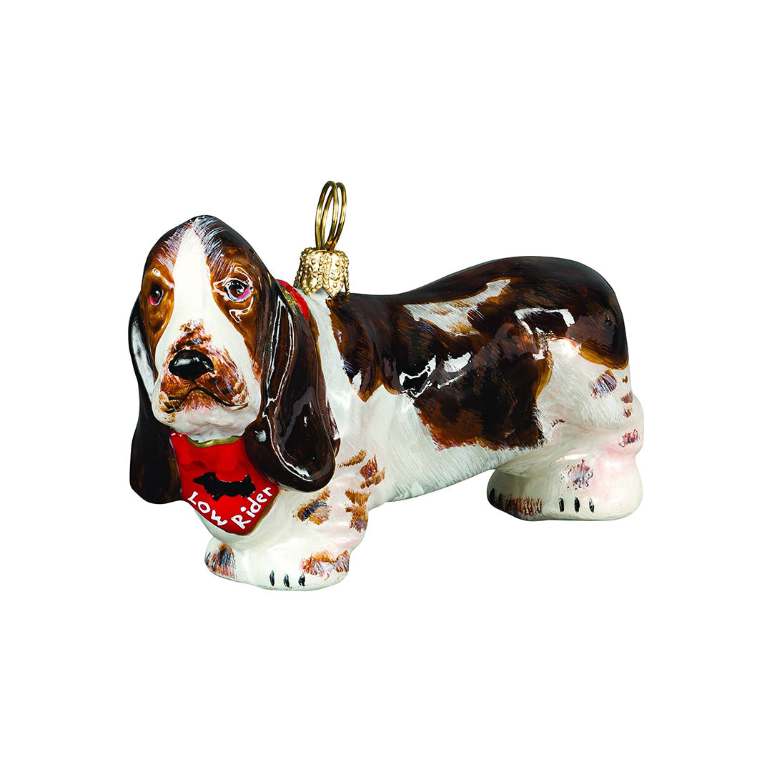 Basset Hound with Bandana Ornament