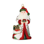 Winter Poinsettia Santa Ornament