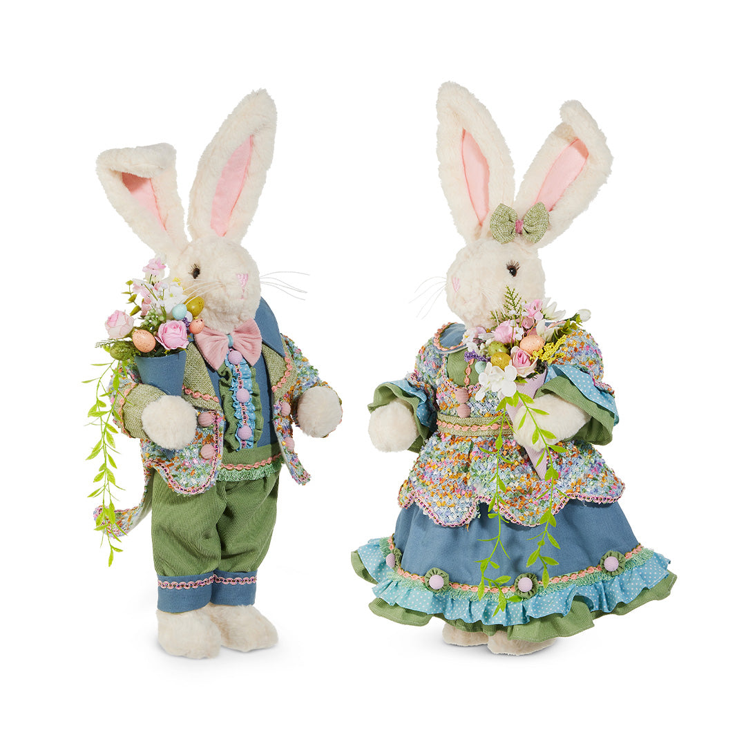 Festive Mr. & Mrs. Springtime Bunny, Set of 2