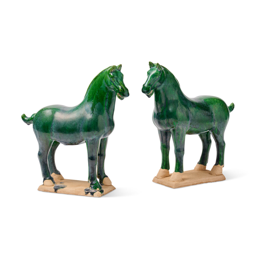Green Tang Horses, Set of 2