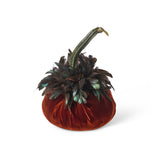 Velvet Pumpkin with Feathers
