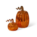 Light-Up Glass Pumpkins, Set of 2