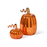 Light-Up Glass Pumpkins, Set of 2