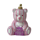1st Xmas Bear 2026 Ornament, Pink