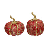 Brocade Pumpkins, Set of 2