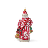 Floral Coat Santa Ornament