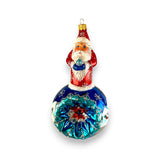 Santa on Reflector Ball Ornament