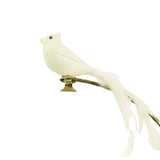 White Bird with Tail Feathers Clip-On Ornament
