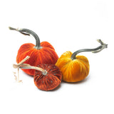 Golden Harvest Velvet Pumpkins, Set of 3