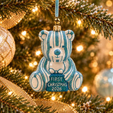 1st Xmas Bear 2026 Ornament, Blue